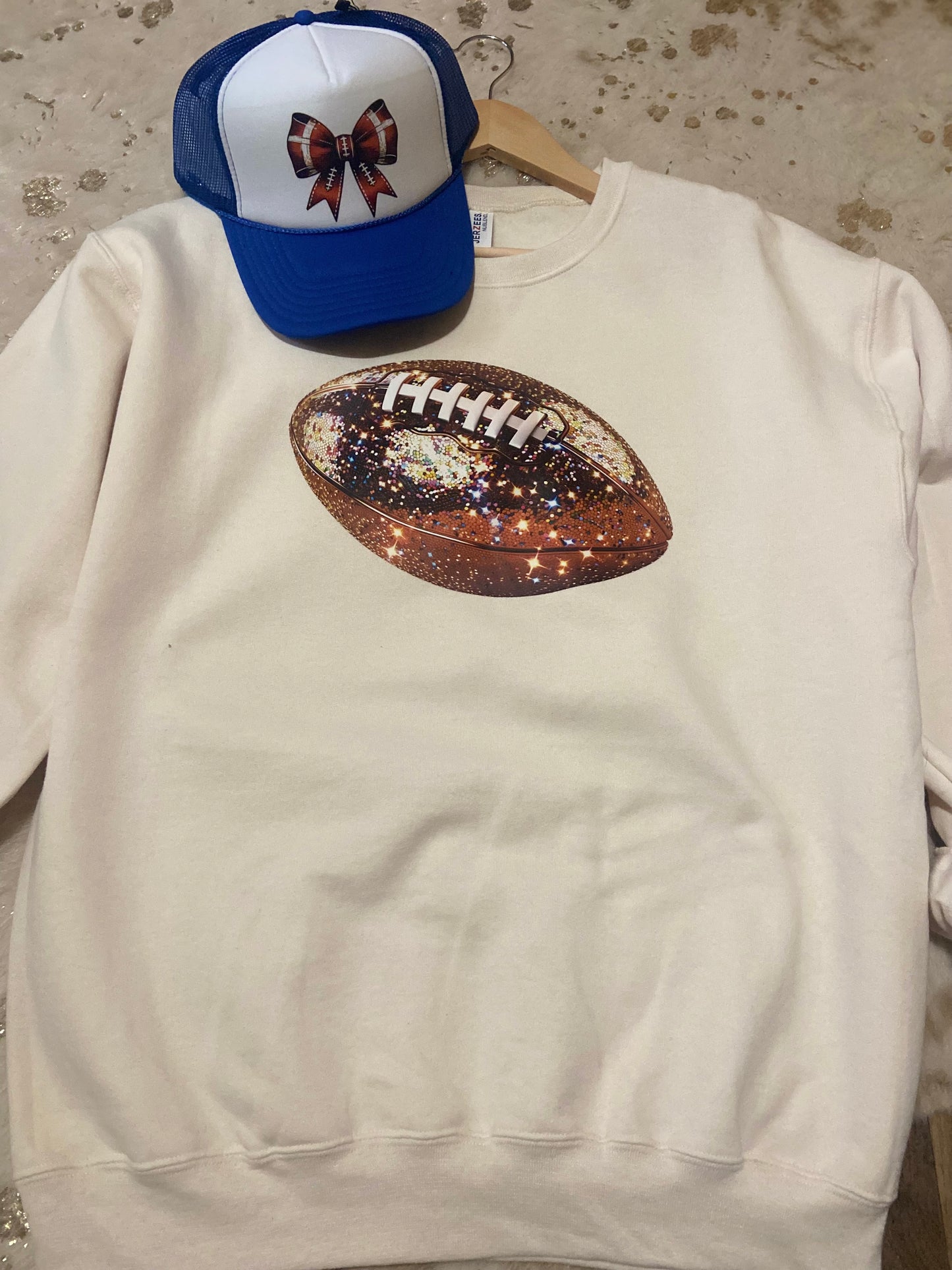 Sequin Football Sweatshirt