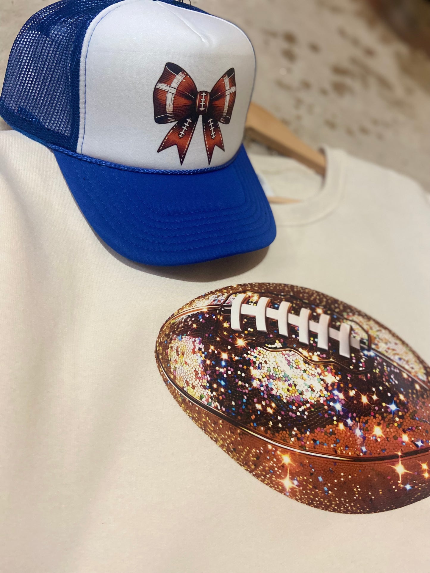 Sequin Football Sweatshirt